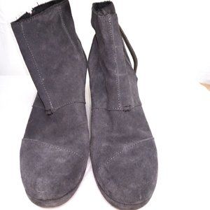 Toms Grey (gray) Desert Wedge Boot Women's Size 9